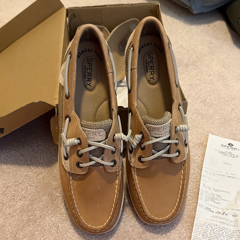 Sperry women’s  Light Brown Boat Shoes. Brand New